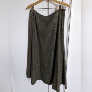 Olive green tweed skirt